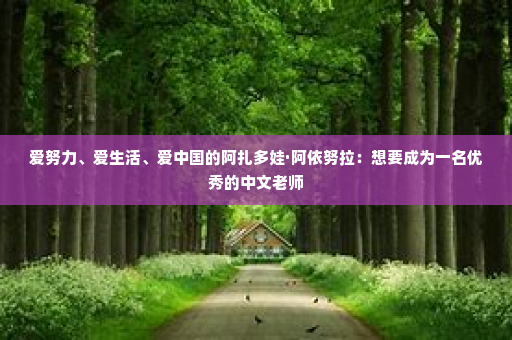 爱努力、爱生活、爱中国的阿扎多娃·阿依努拉：想要成为一名优秀的中文老师