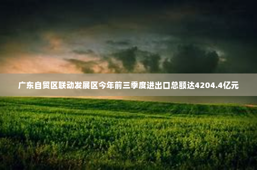 广东自贸区联动发展区今年前三季度进出口总额达4204.4亿元