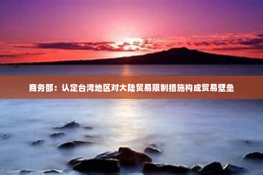 商务部：认定台湾地区对大陆贸易限制措施构成贸易壁垒