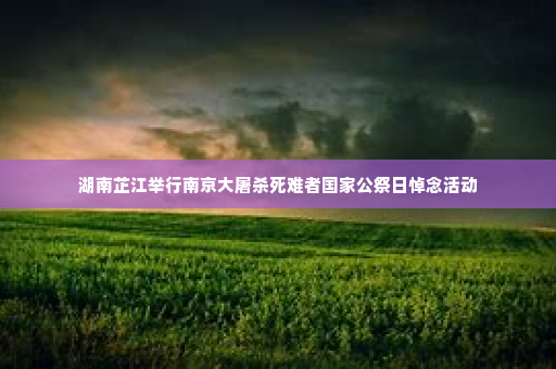 湖南芷江举行南京大屠杀死难者国家公祭日悼念活动