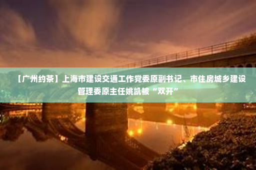 【广州约茶】上海市建设交通工作党委原副书记、市住房城乡建设管理委原主任姚凯被“双开”