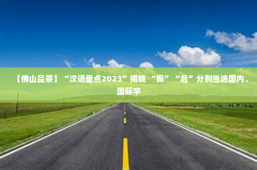 【佛山品茶】“汉语盘点2023”揭晓 “振”“危”分别当选国内、国际字