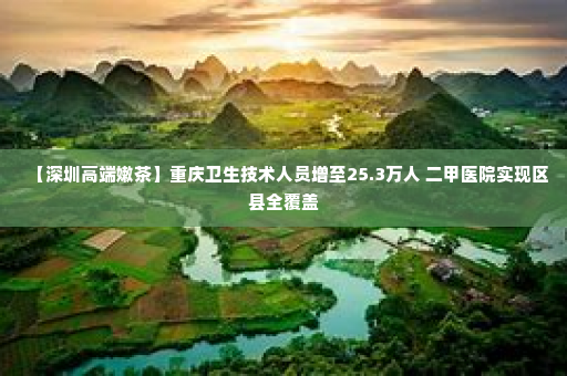 【深圳高端嫩茶】重庆卫生技术人员增至25.3万人 二甲医院实现区县全覆盖