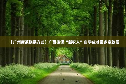【广州新茶联系方式】广西德保“新农人”自学成才带乡亲致富
