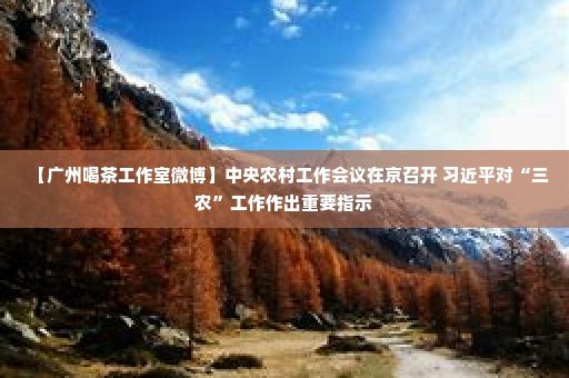 【广州喝茶工作室微博】中央农村工作会议在京召开 习近平对“三农”工作作出重要指示